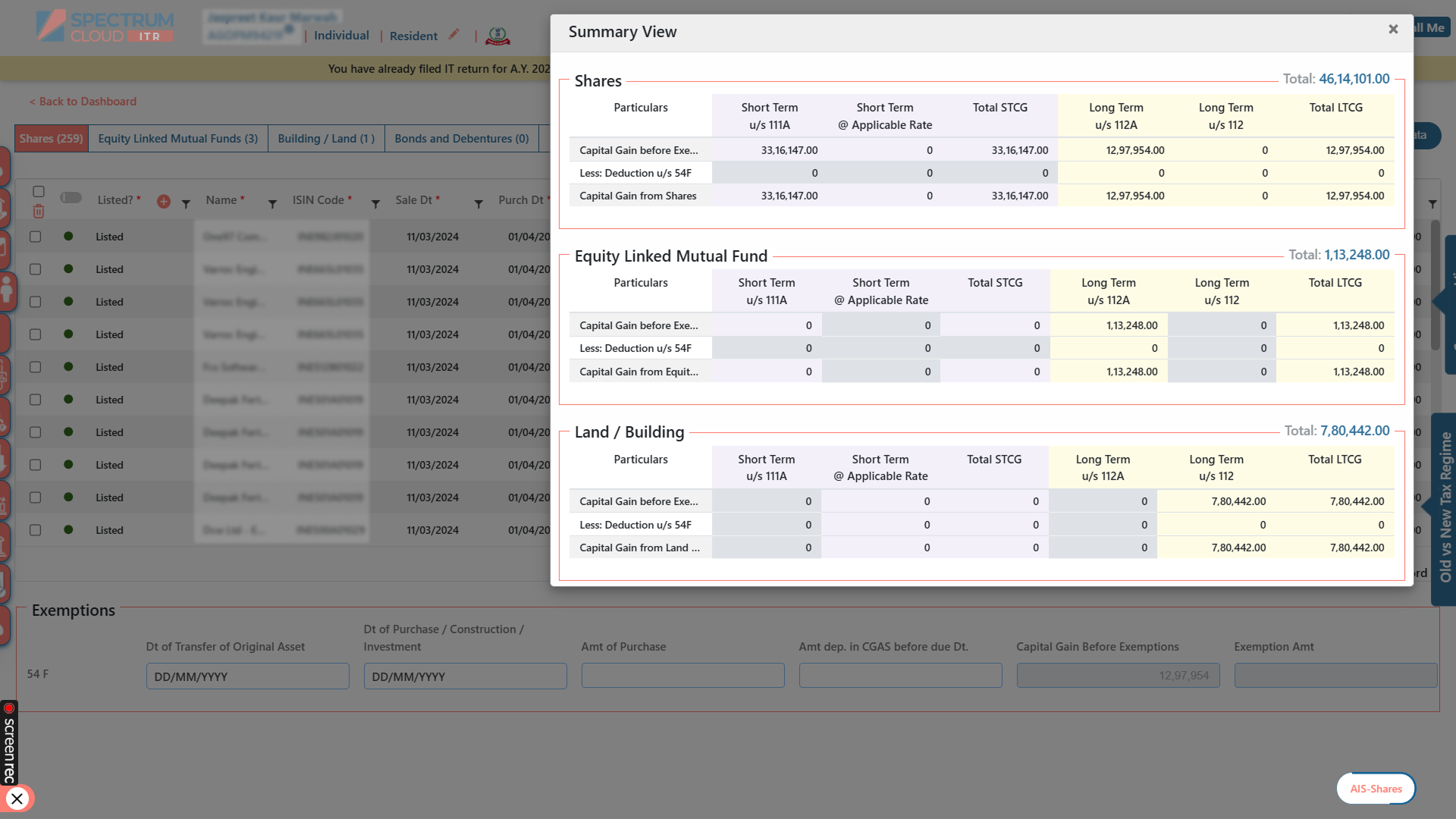 Classify Capital Gains