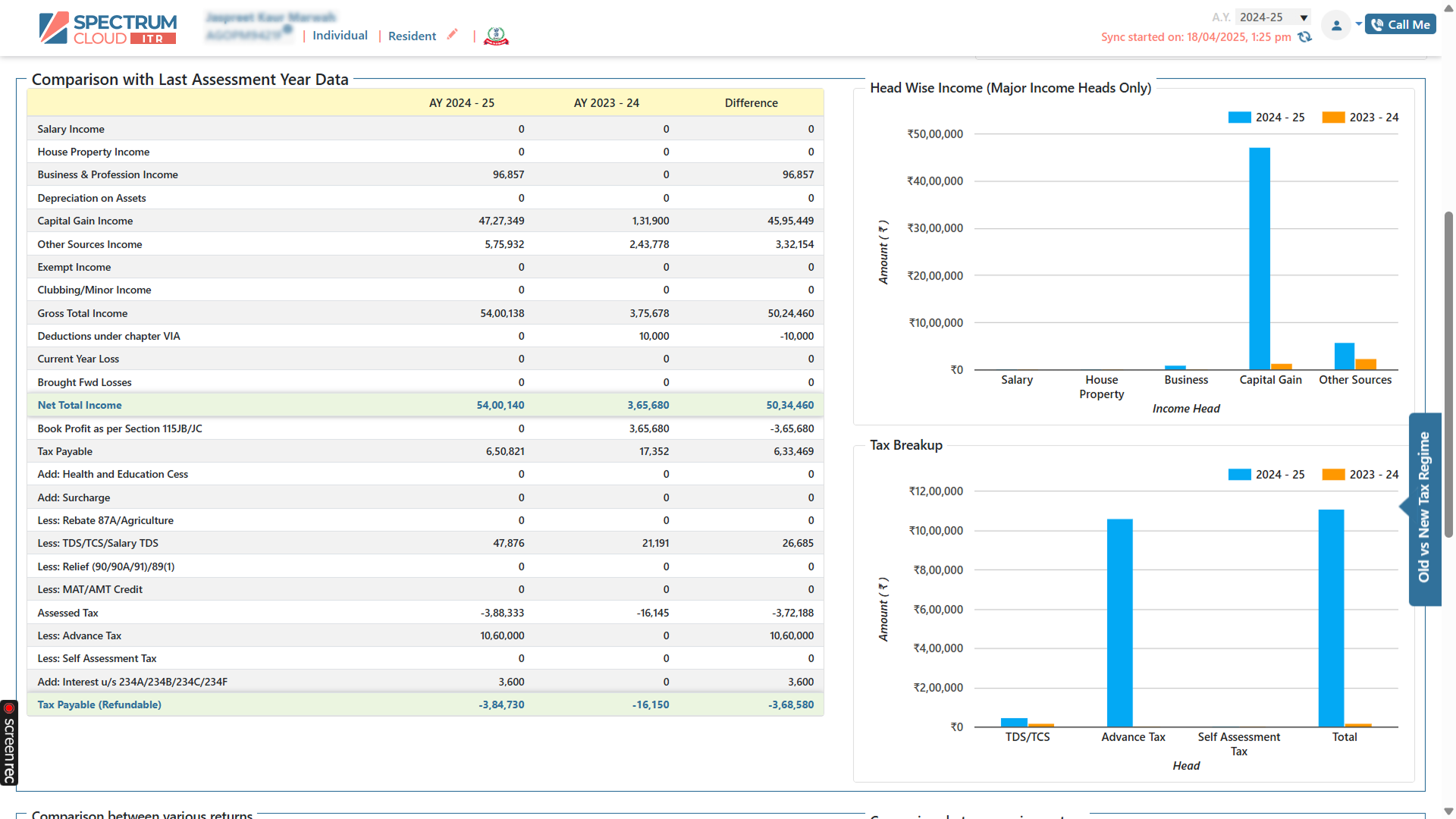 Previous Year Computation